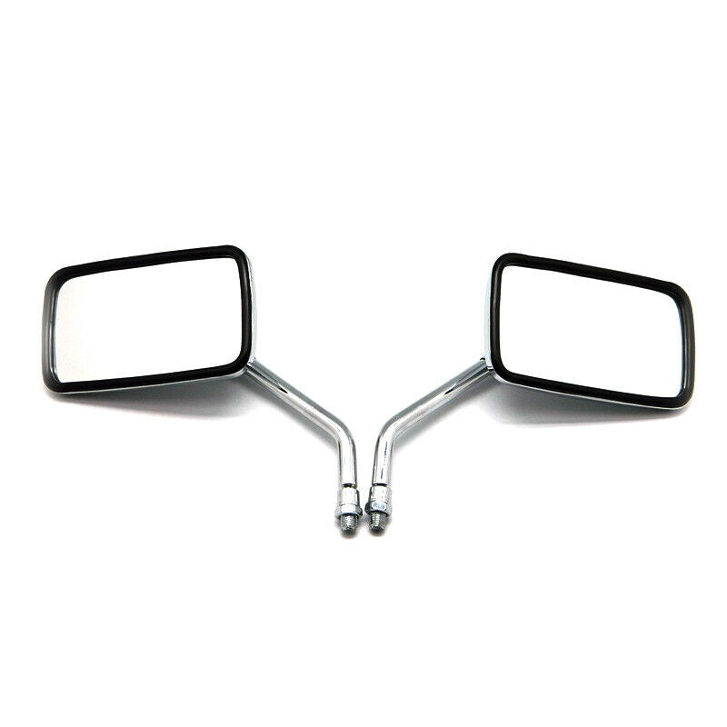 Universal 2X Motorcycle ATV Bike Rectangular Rearview Side Mirrors Aluminum Stem