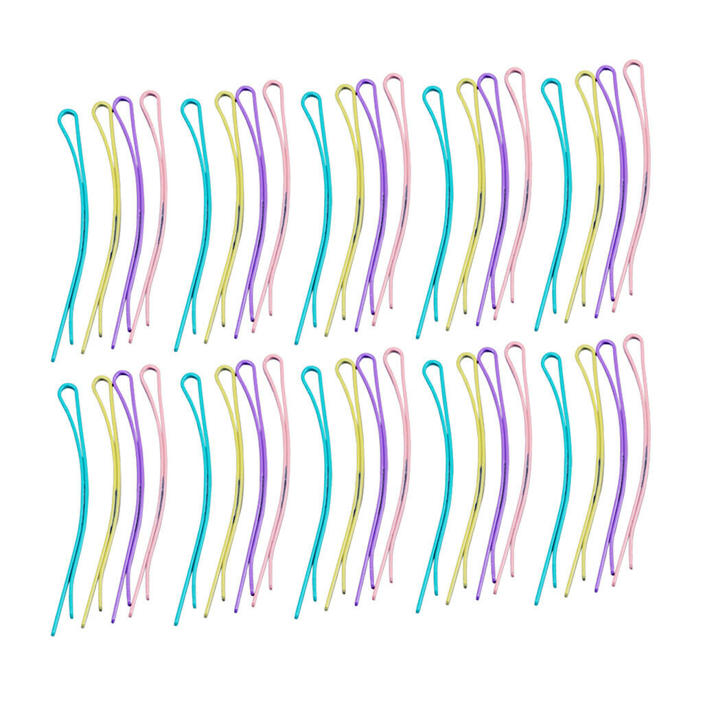 40 Pieces Assorted Color U-shaped Pin Barrettes Crimped Updo Hair Clip