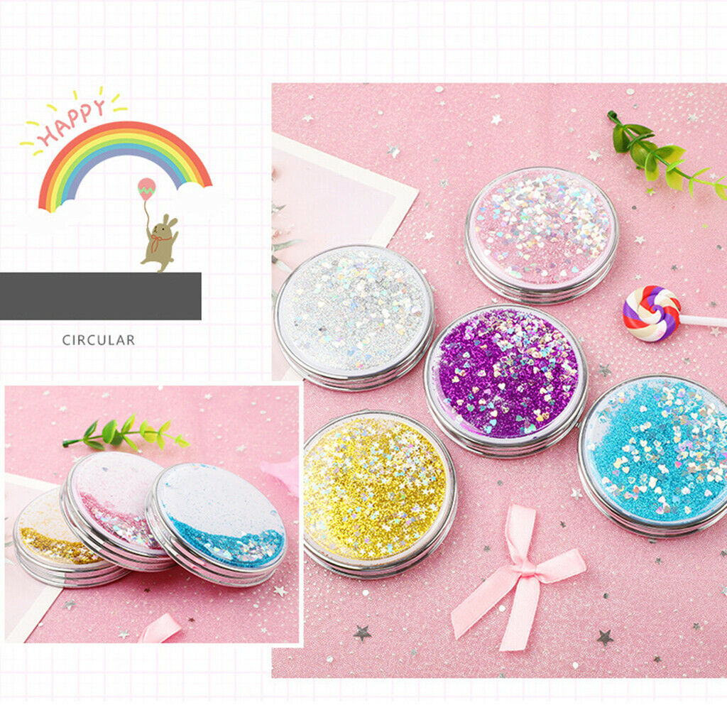 Women Handheld Makeup Mirrors Magnifying Folding Pocket Size Round Mirror