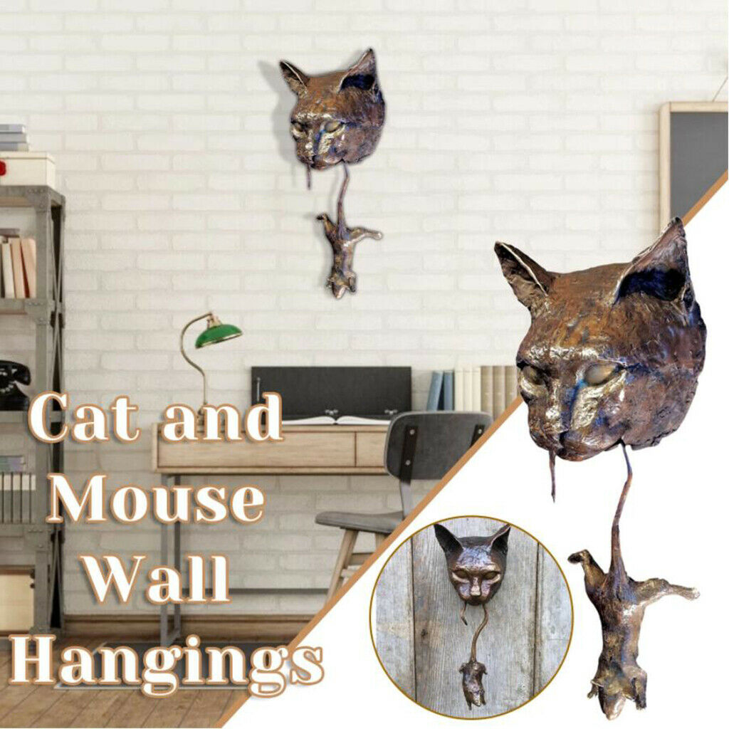 Cat Wall Hanging Statue Entry Door Home Sculpture Outdoor Front Door Decorative