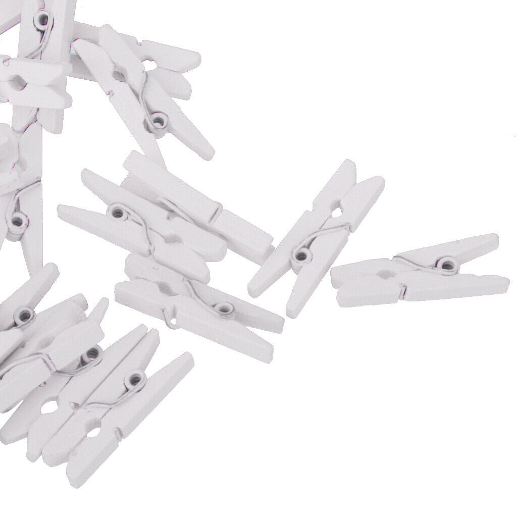 200Pcs Push Pins with Wooden Clips Pushpins Tacks Thumbtacks Wood Clothespins