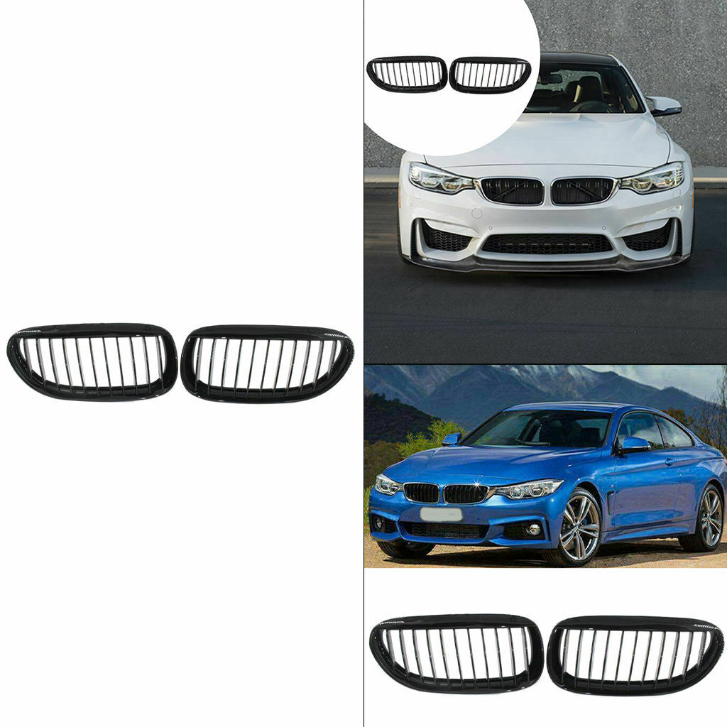 2x Front Kidney Black Grill Grille for BMW M6 E63 E64 6-series 04-10 Durable