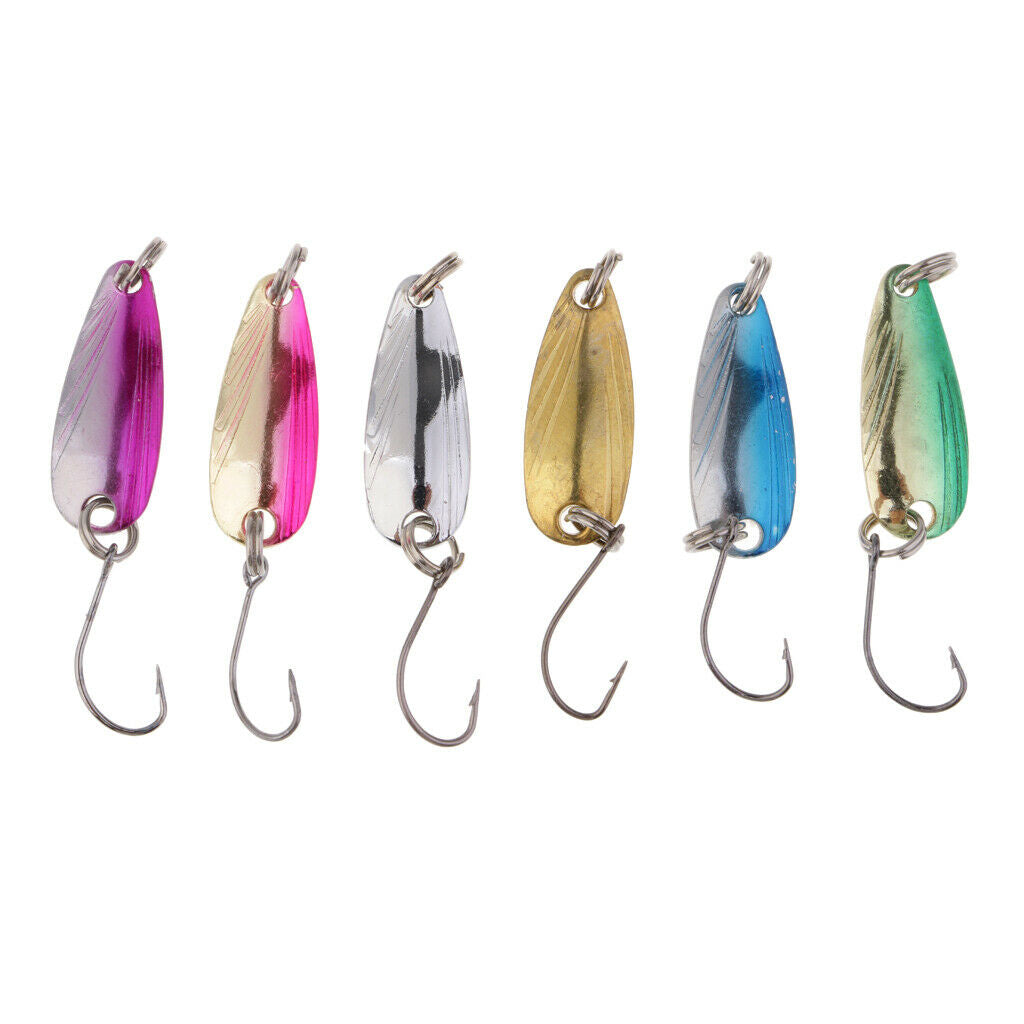 Fishing Lures Metal Spoon Spinner Bait for Trout Bass Salmon w//Hook 2.5g