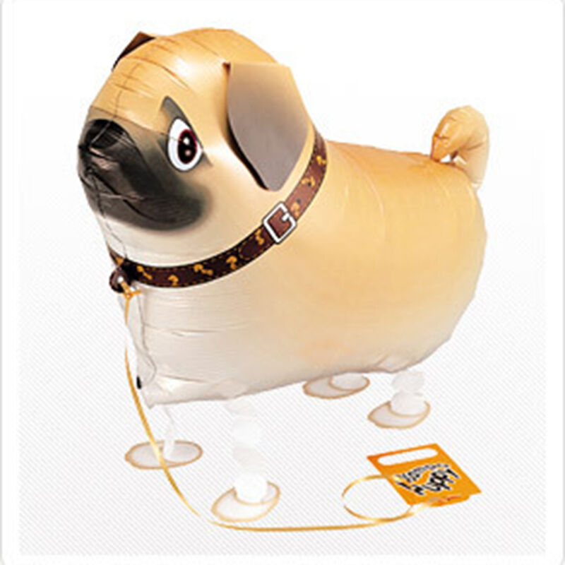 Children Walking Foil Pet Pug Dog Balloon Helium Fun Party Birthday Deco.l8