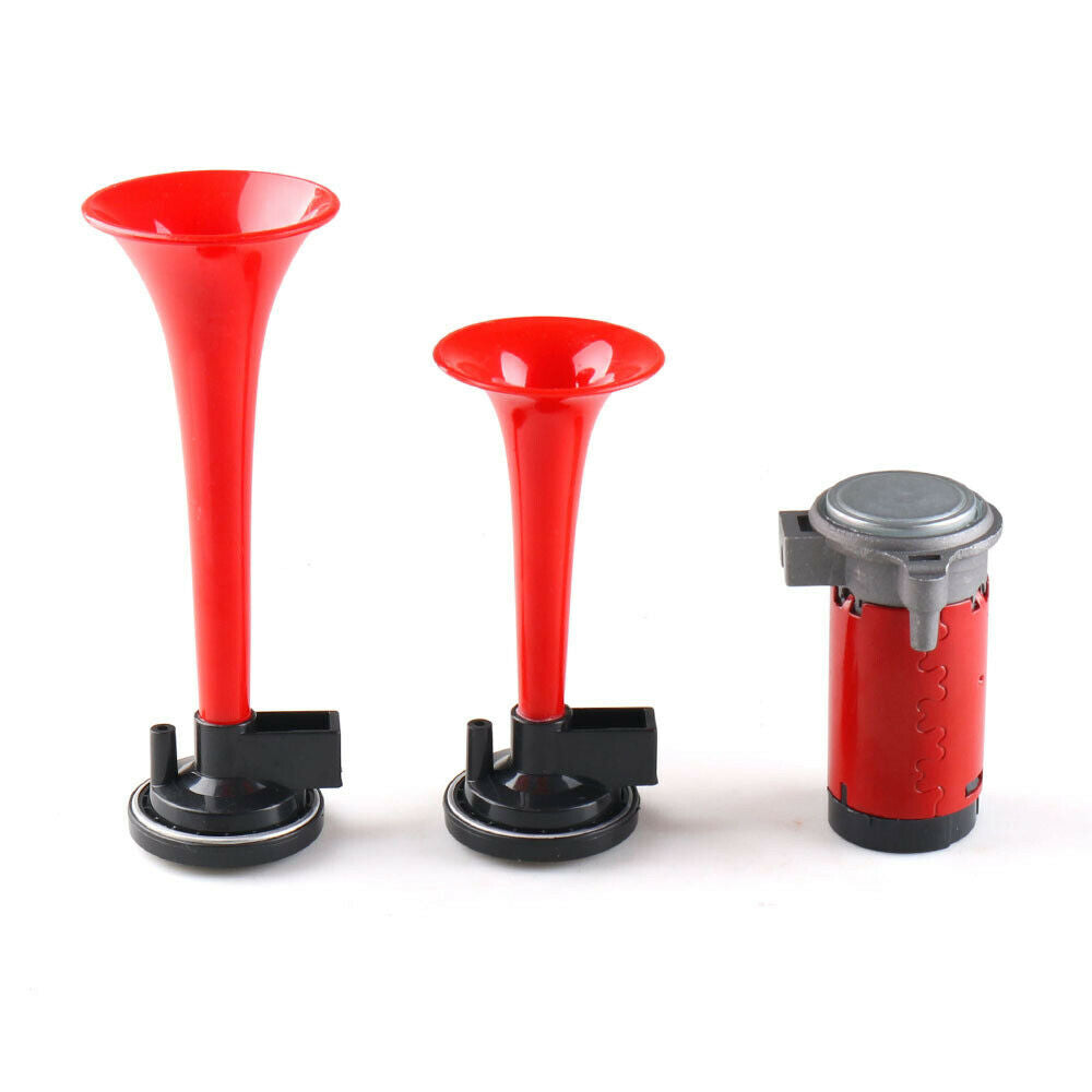 115 dB 12V Dual Trumpet Quality Red/Black Super Loud Sound Truck Car Air Horn