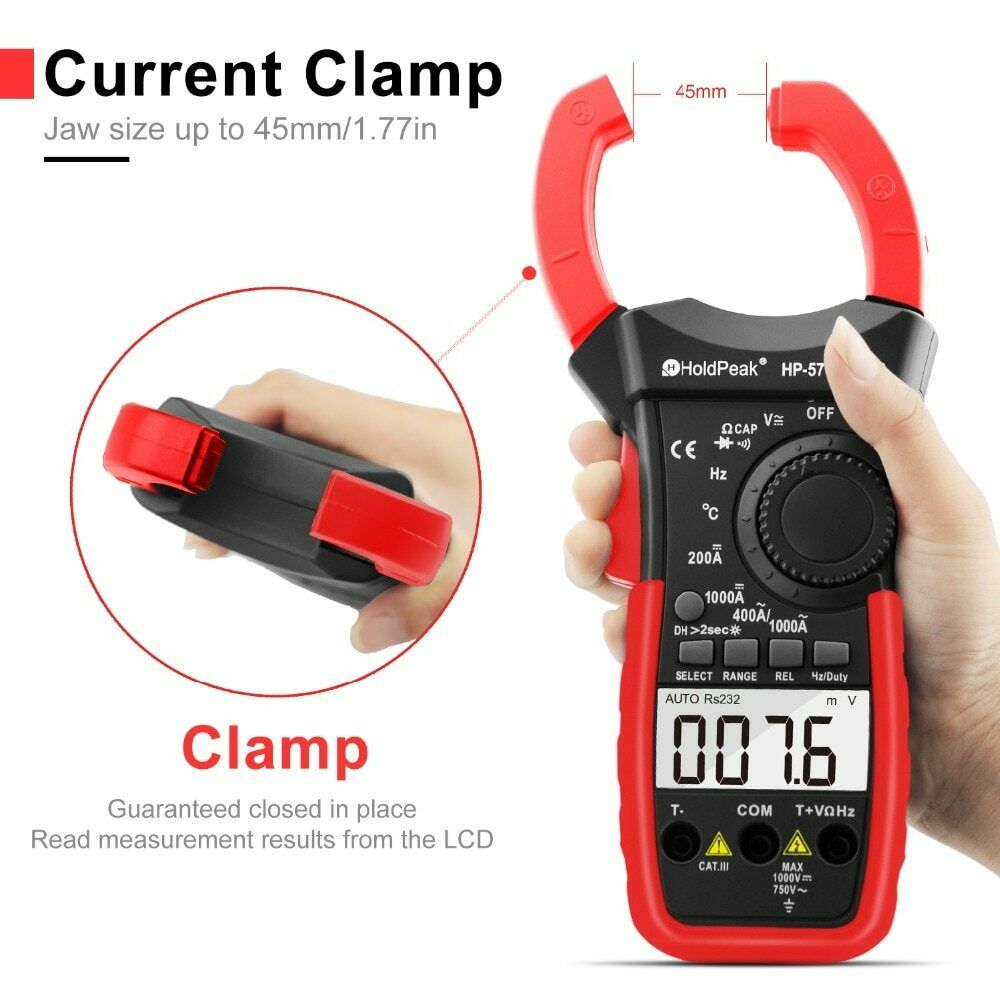 Holdpeak 570C-App Digital Clamp Meter Multimeter Handheld Volt Amp Tester Dmm