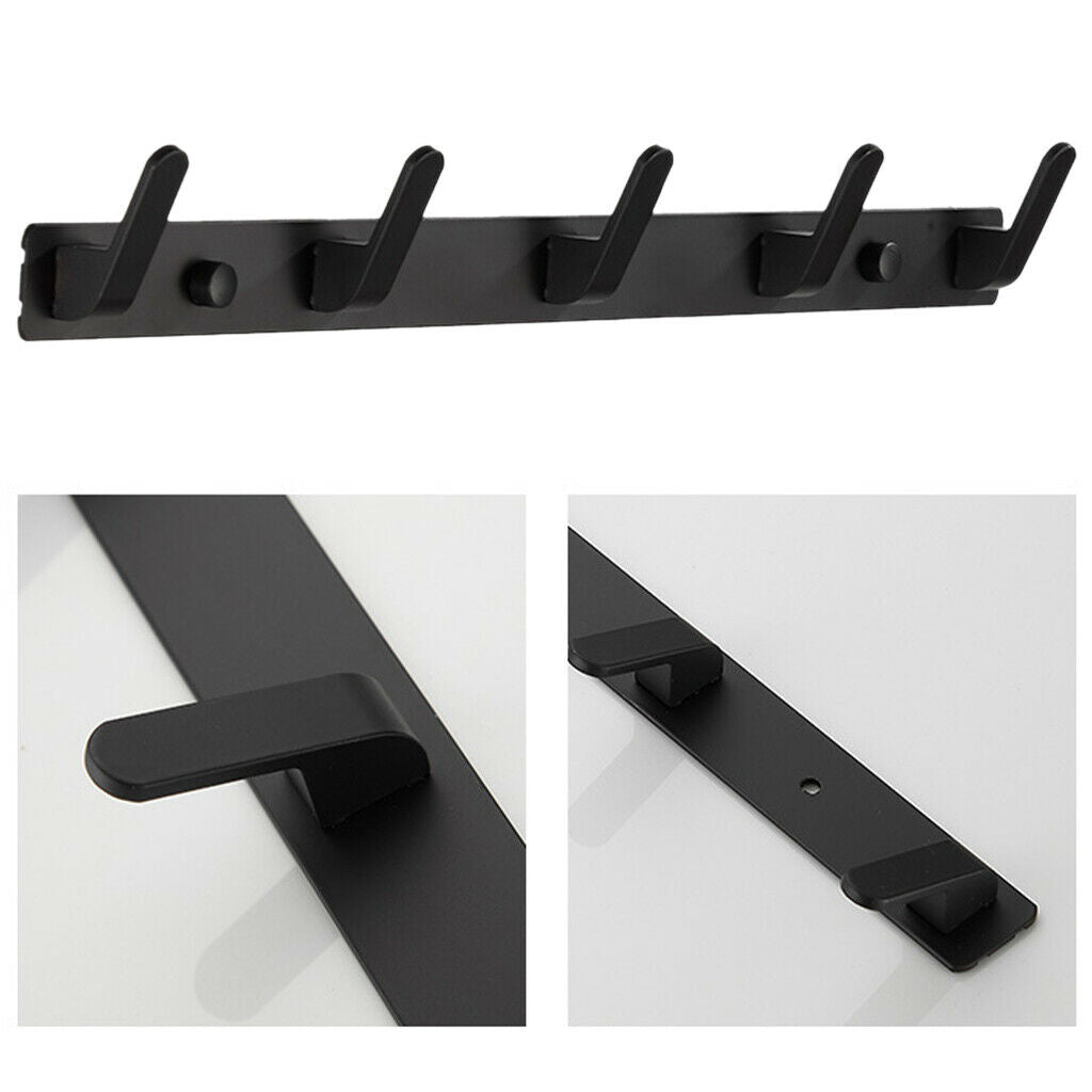 Metal Coat Rack Hanger for Hat Towel Purse Robes Backpack Entryway Black