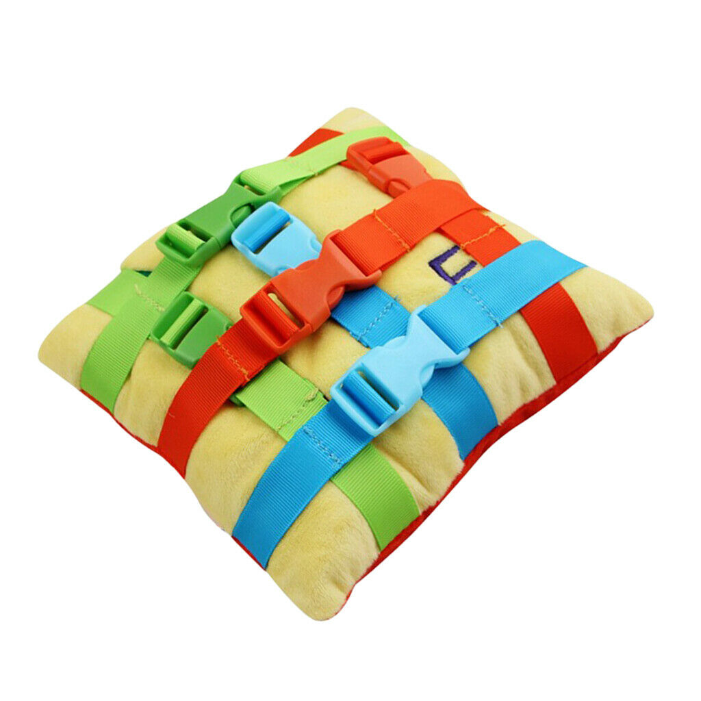 Kids Baby Sqaure Cushion with 6pcs Buckle Learning Life Skills for Toddlers