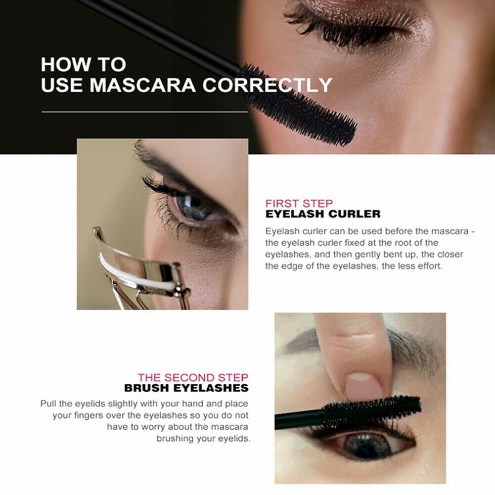 Black Mascara Thick Curling Lengthening Eyelash Extension Brush Lash Makeup Tool
