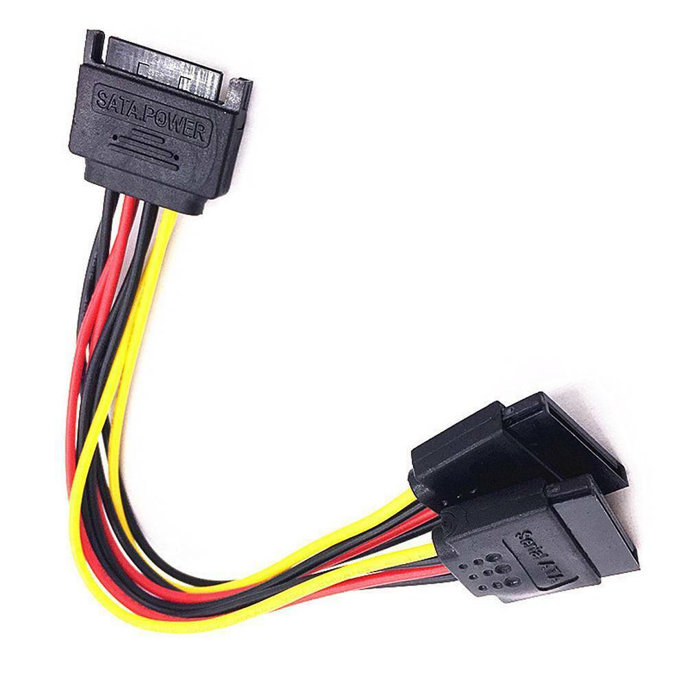 15 Pin Sata Power Male to 2 Sata Female Power Splitter Y Cable Adapter 20 cm!