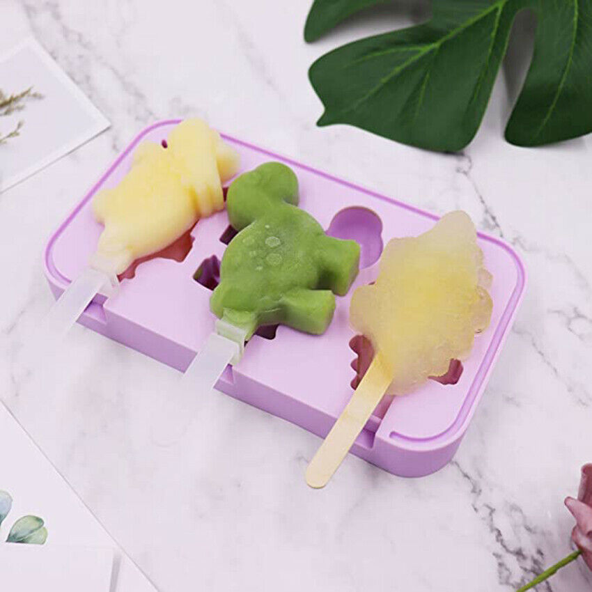 3 Cavities Homemade Ice Pop Molds pop molds with 6 Sticks for DIY Ice Popsicle