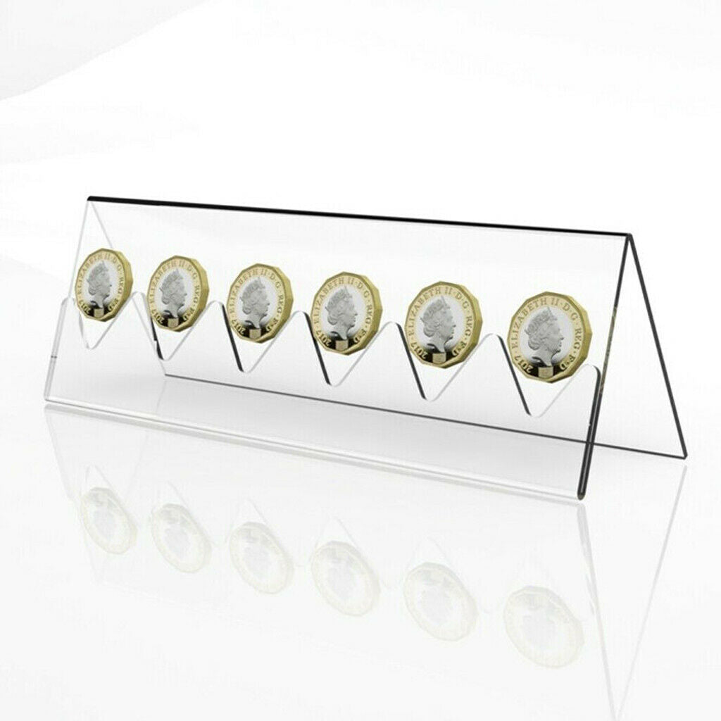 1pc Coin Display Rack Coin Collection Holder Acrylic Stand 20x5.9x6.6cm