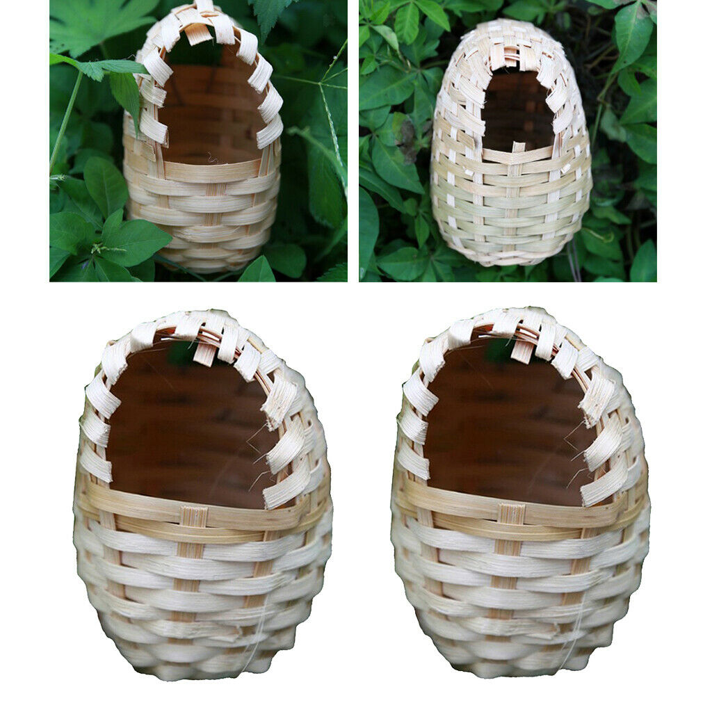 2 Pcs Natural Bird Nest Birdhouse Handwoven Garden Birdcage Finches Cage
