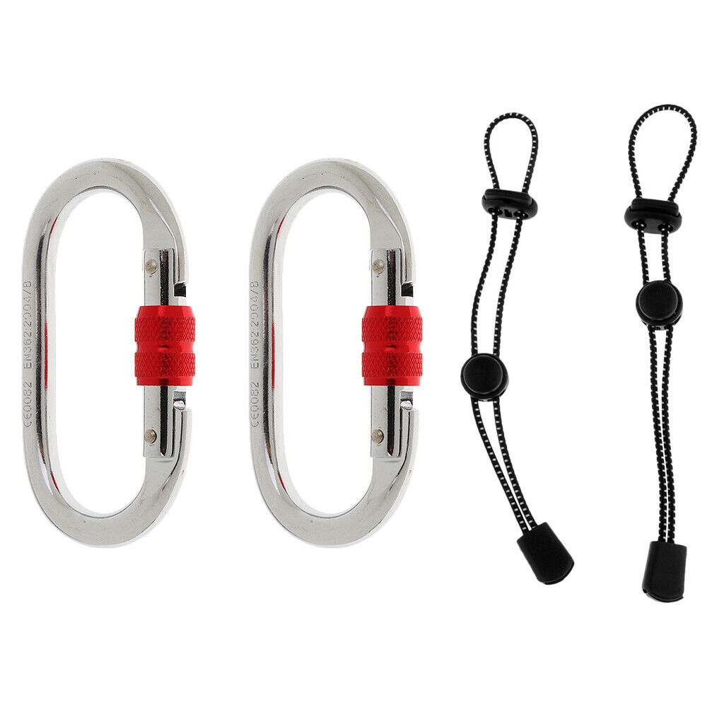 2 Pieces Backpack Securing Hiking Holder Elastic Rope Holder and 2x 25KN