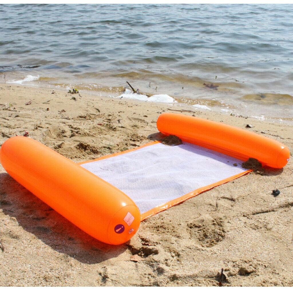2 Pieces Pool Floating Hammock Inflatable Water Mattress Pillow Durable