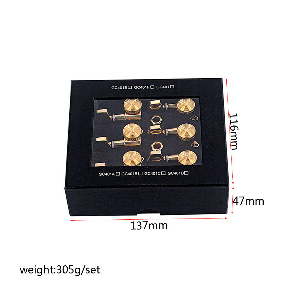 6Pieces Guitar String Tuning Pegs 3R3L for Acoustic Guitar Parts Golden