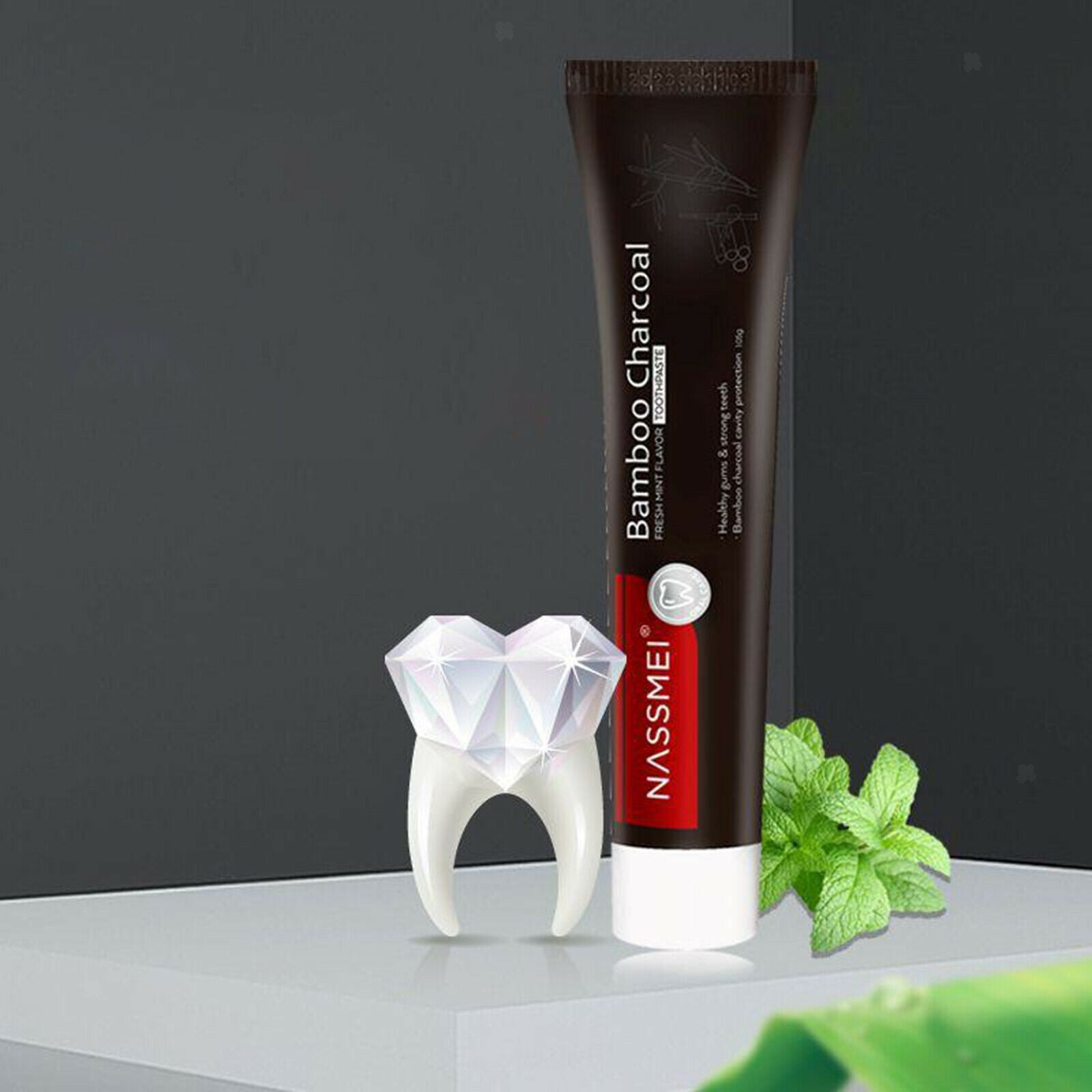 Bamboo Activated Charcoal Teeth Whitening Toothpaste Polishes Teeth Whitener