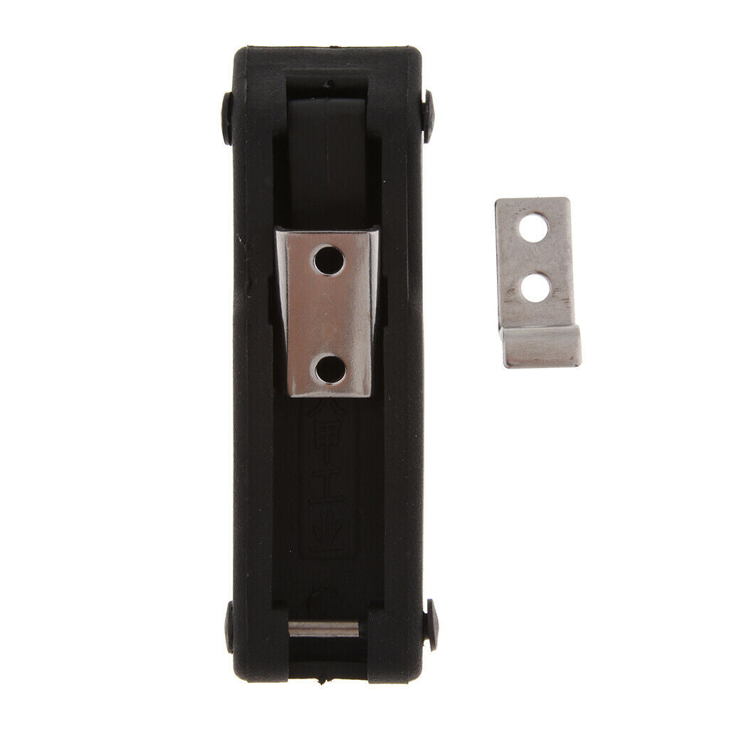 Flexible Draw Latch, Over Center, Black Rubber, 3.8x1.1 Inches