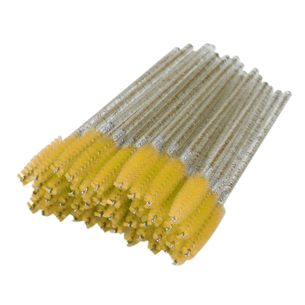 300 Packs Eyelash Mascara Wands w/ Crystal Handle Eyebrow Spiral Brushes
