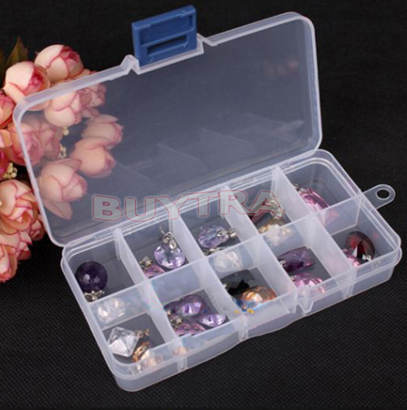 10 Slots Storage Box Adjustable Jewelry Novelty  Chic Craft Organizer Bead.l8