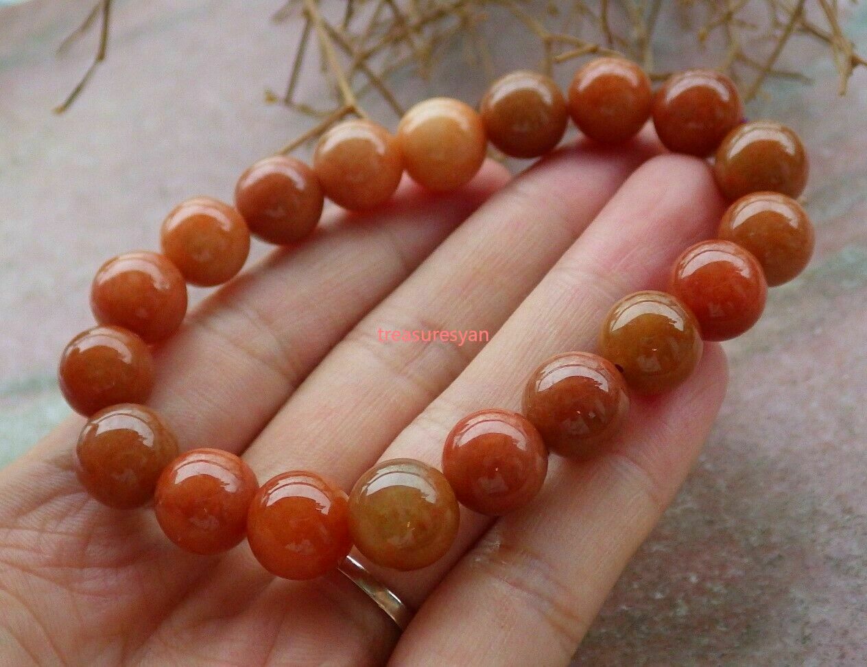 Certified Red 100% Natural A JADE Jadeite Bead Beads Bangle Bracelet 10mm