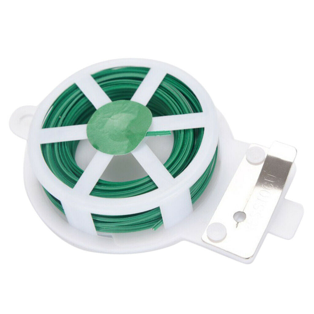 Reusable 50m Garden Vine Tree Plant Twist Ties Reel Sturdy Plastic w/Cutter