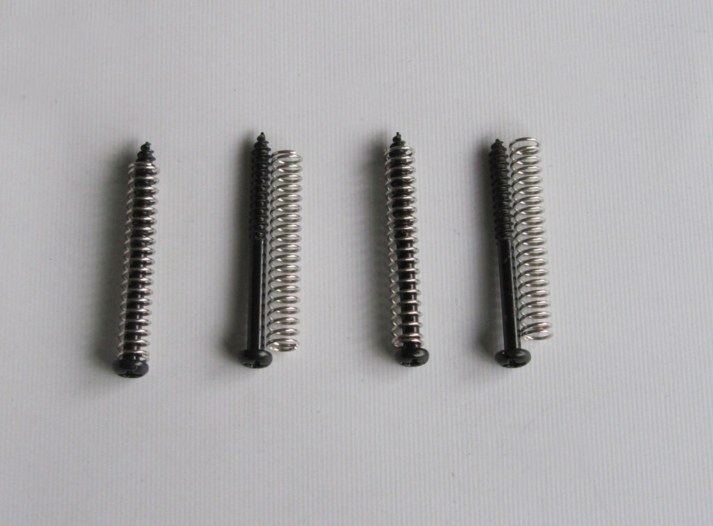 Set of 4 P Bass Jazz J Bass P90 Soapbar Pickup Mounting Screws and Springs Black