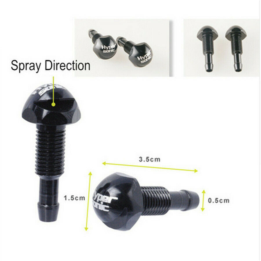 2pcs CNC Car Windshield Wiper Water Nozzles Hood Spray Jet Window Washer Nozzle