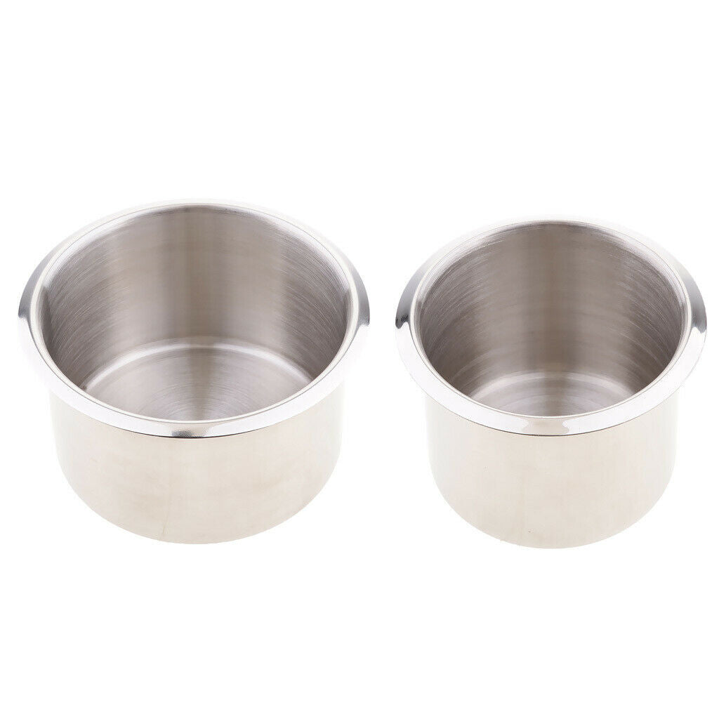 Pack of 2 Stainless Steel Drop-in Drink Holder - 85x55mm & 90x55mm