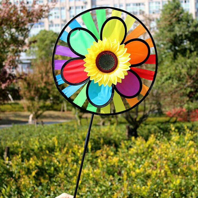 Colorful Sunflower Windmill Whirling Wind Spinner Kids Toys Garden Yard D.l8