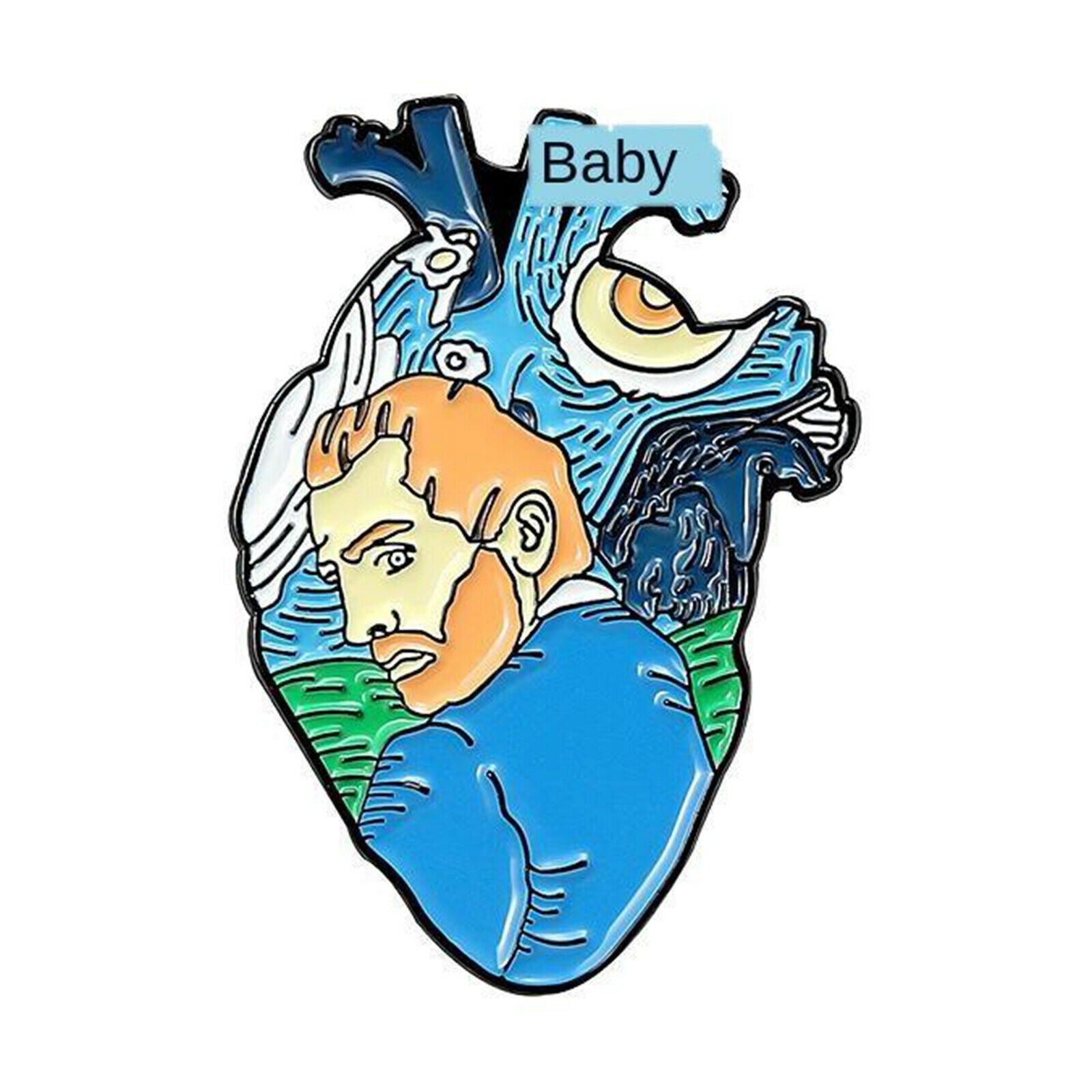 Set of 5 Organ Heart Enamel Pins Brooch Badge for Bag Clothes Lapel Pin