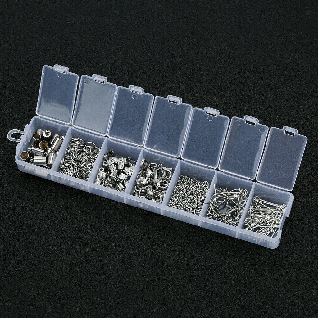 1 Box 220pcs DIY Earring Jewelry Making Findings Kit Lobster Clasp Head Pins