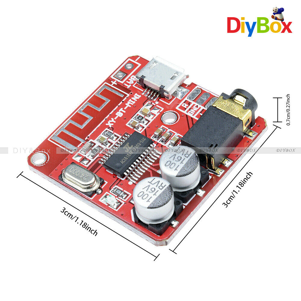 2PC 3.7-5V Mini Bluetooth 4.1 Audio Receiver MP3 Decoder Amplifier Circuit board