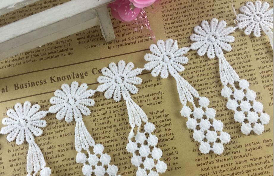 5 yard White lace lace Tassel clothing lace accessories Sewing Crafts 7.5cm