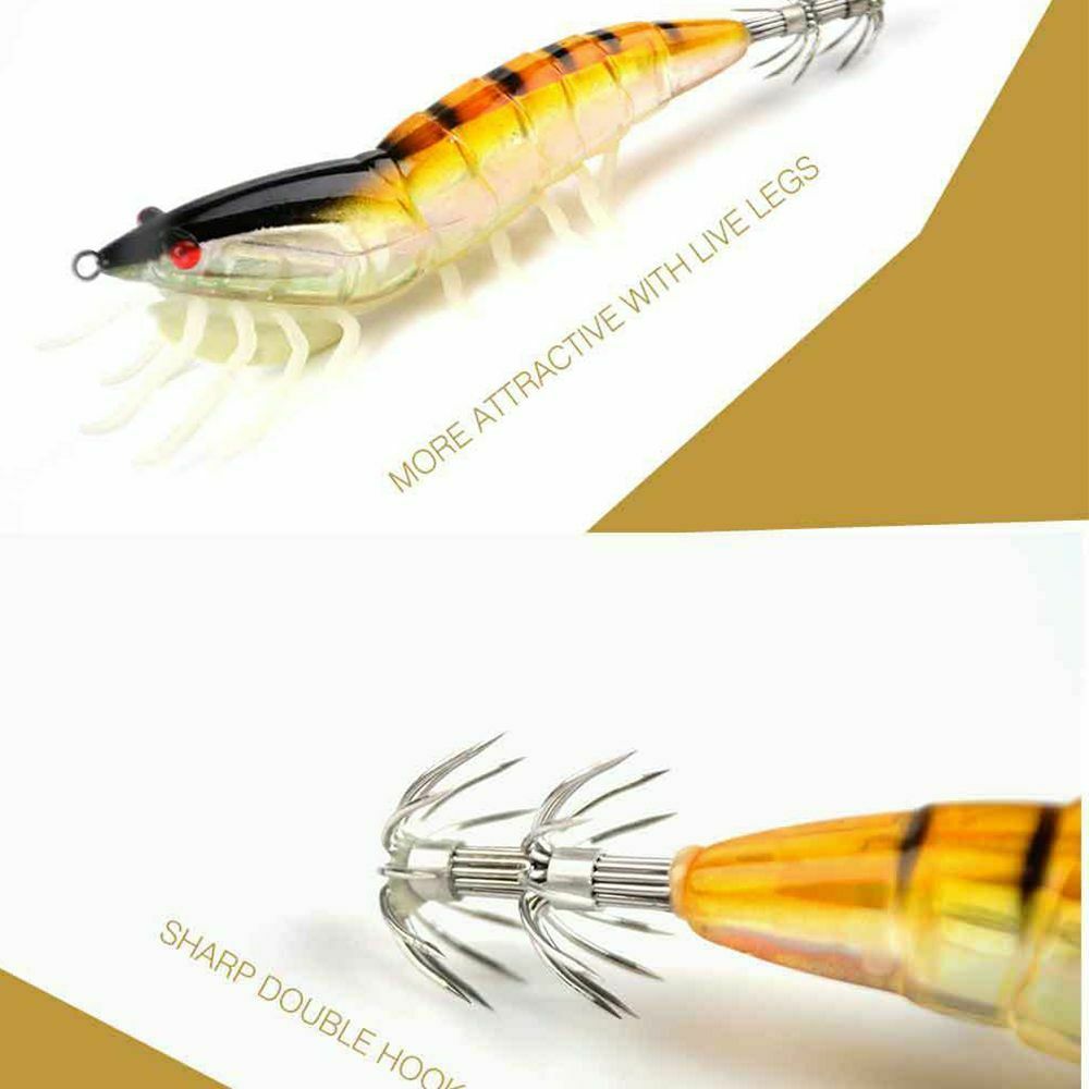 Sinker Jigs Soft foot Squid Hook Wood Shrimp Lures Octopus Bait Fishing Tackle