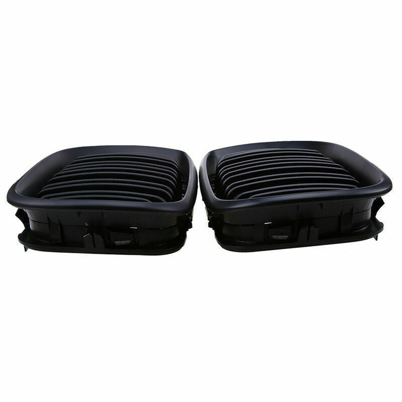 2x Black Front Dual Slat Kidney Grill Grilles For BMW E46 325i 325xi 330xi 01-05