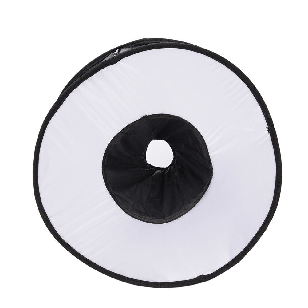 45cm Foldable Circular Macro Ring Round Softbox Diffuser for Speedlite Flash_DD