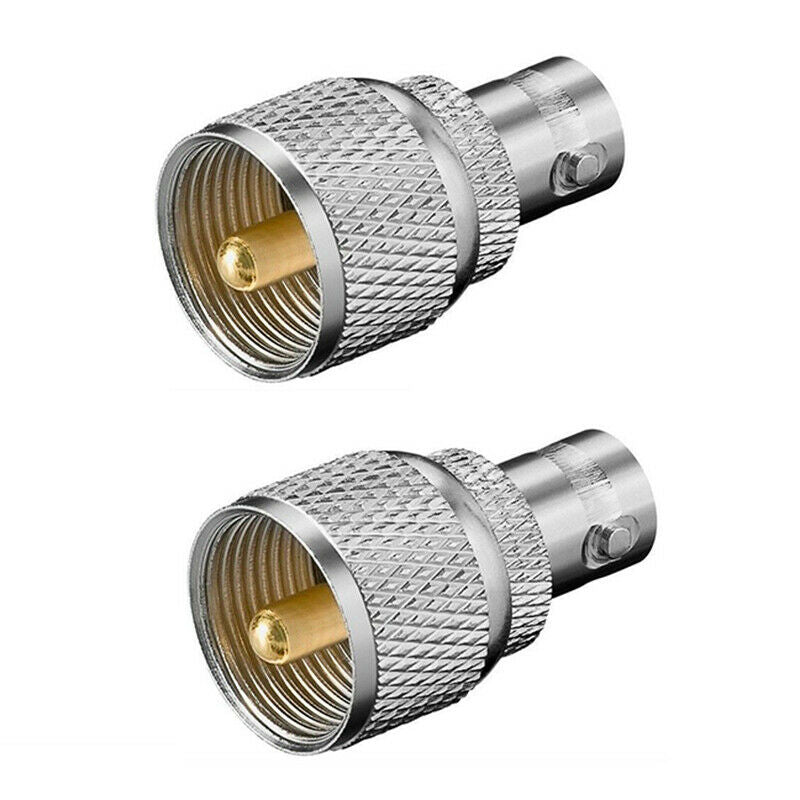2x BNC Female To UHF PL259 RF Male Plug Socket Coaxial Coax Adaptor Convertor