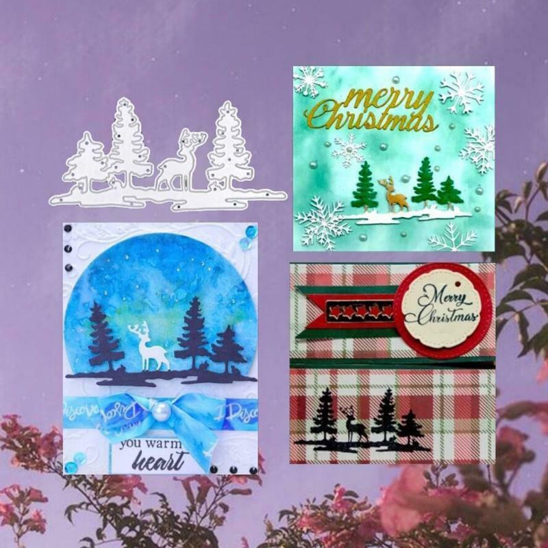 Christmas Deer Cutting Die Little Cute Christmas Elk Embossing Cutting Template