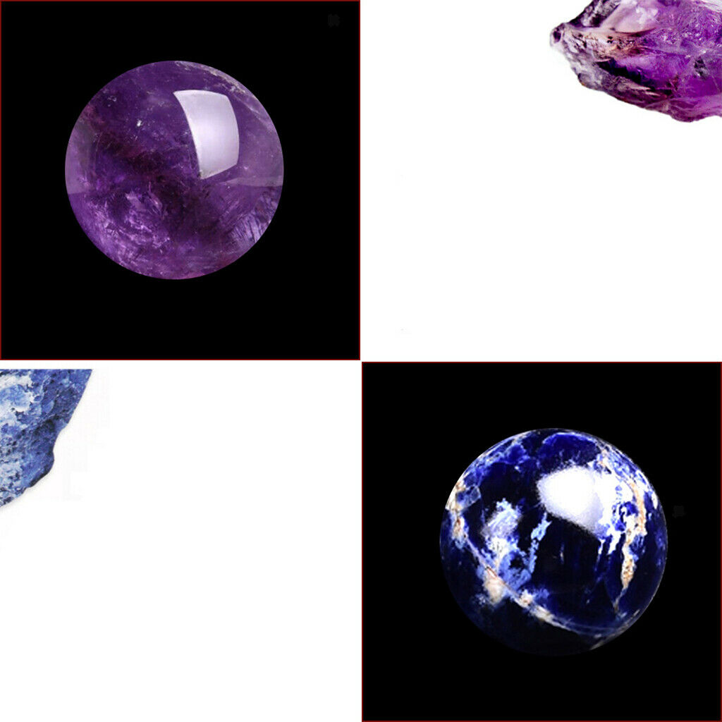 Planets Solar System Crystal Sphere Balls Gemstones Meditation Desk Decor
