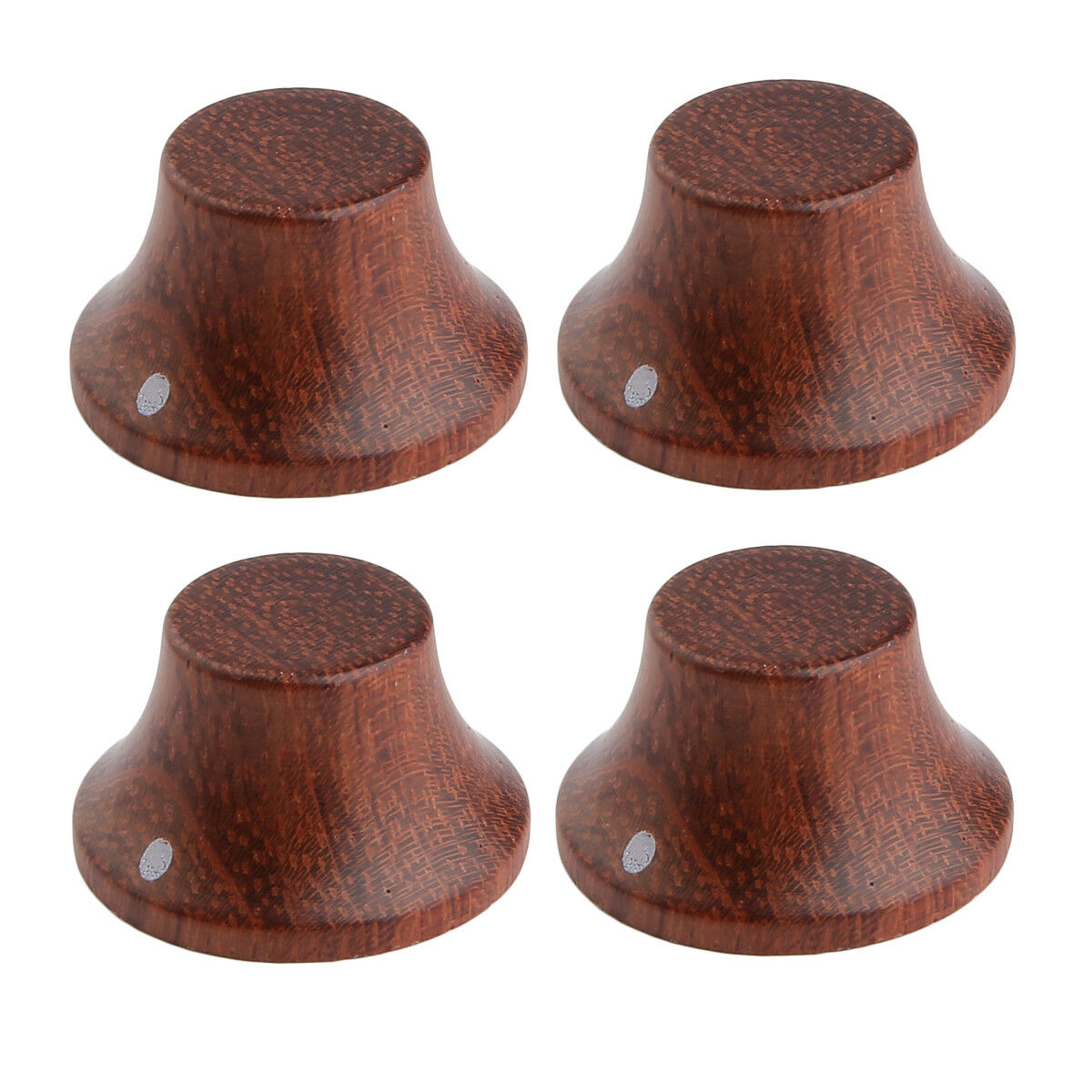 4xBubinga Wooden Strat Style Bell Knobs Guitar Bass Top Hat Knob w/Indicator Dot
