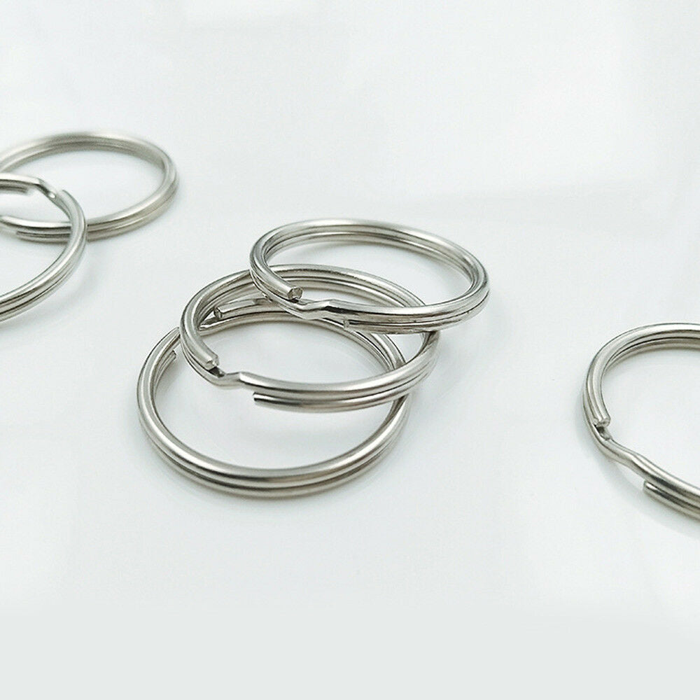 10X Split Key Rings Blanks Iron Hoop Edged Alloy Loop Ring Link Keychain 25MM