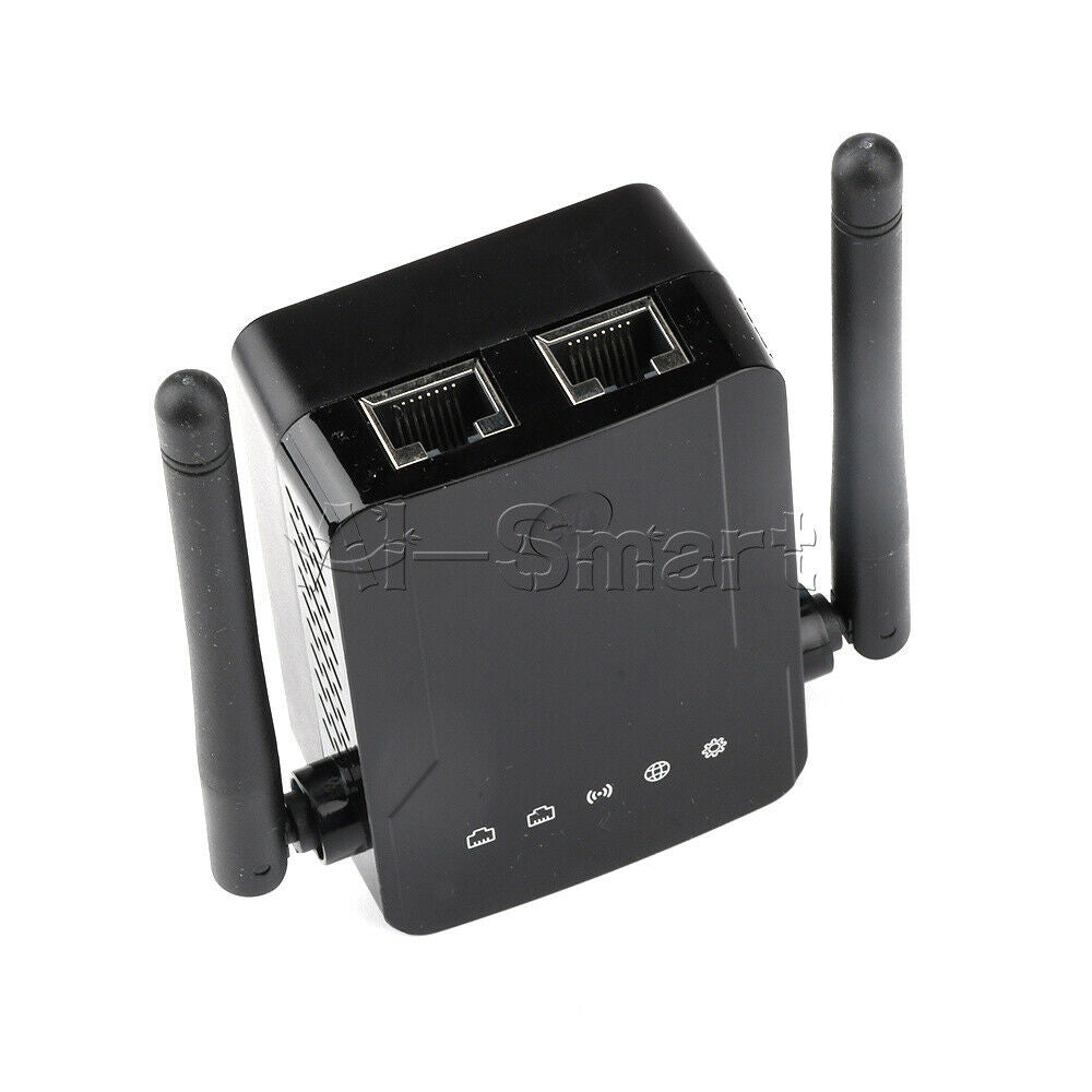 Wireless Wifi Repeater Smart Router Dual Antenna 300M AC110-240V 2.4Ghz NEW