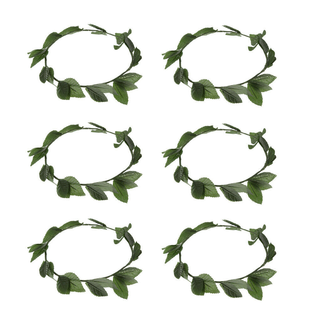 6pcs Lot Women Ladies Roman Greek Goddess Green Leaf Laurel Caesar Wreath