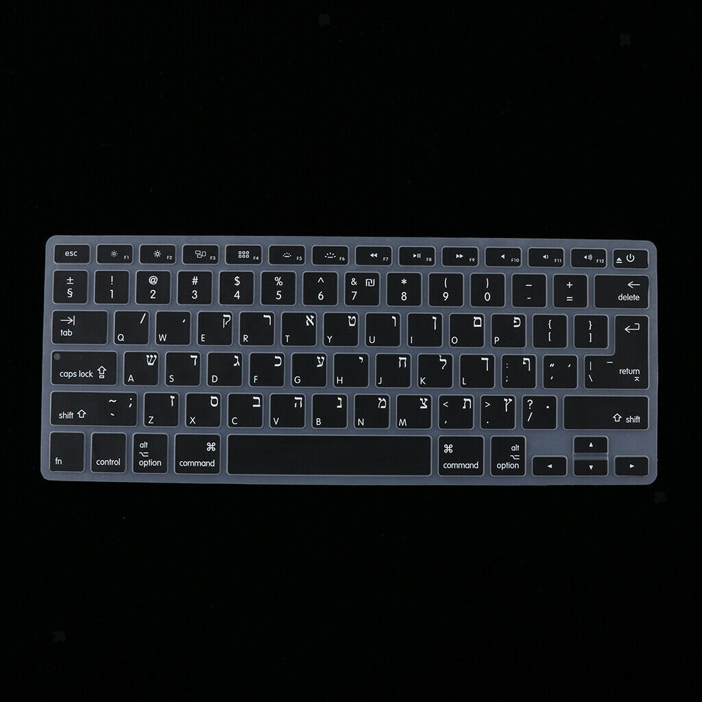 Anti Dust Hebrew English Keyboard Protector Durable Silicone Keyboard Skin Cover