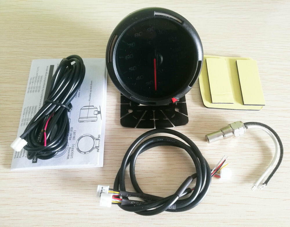60mm/2.5'' water temp gauge with sender 20-120â„ƒ racing instrument 64 colors led