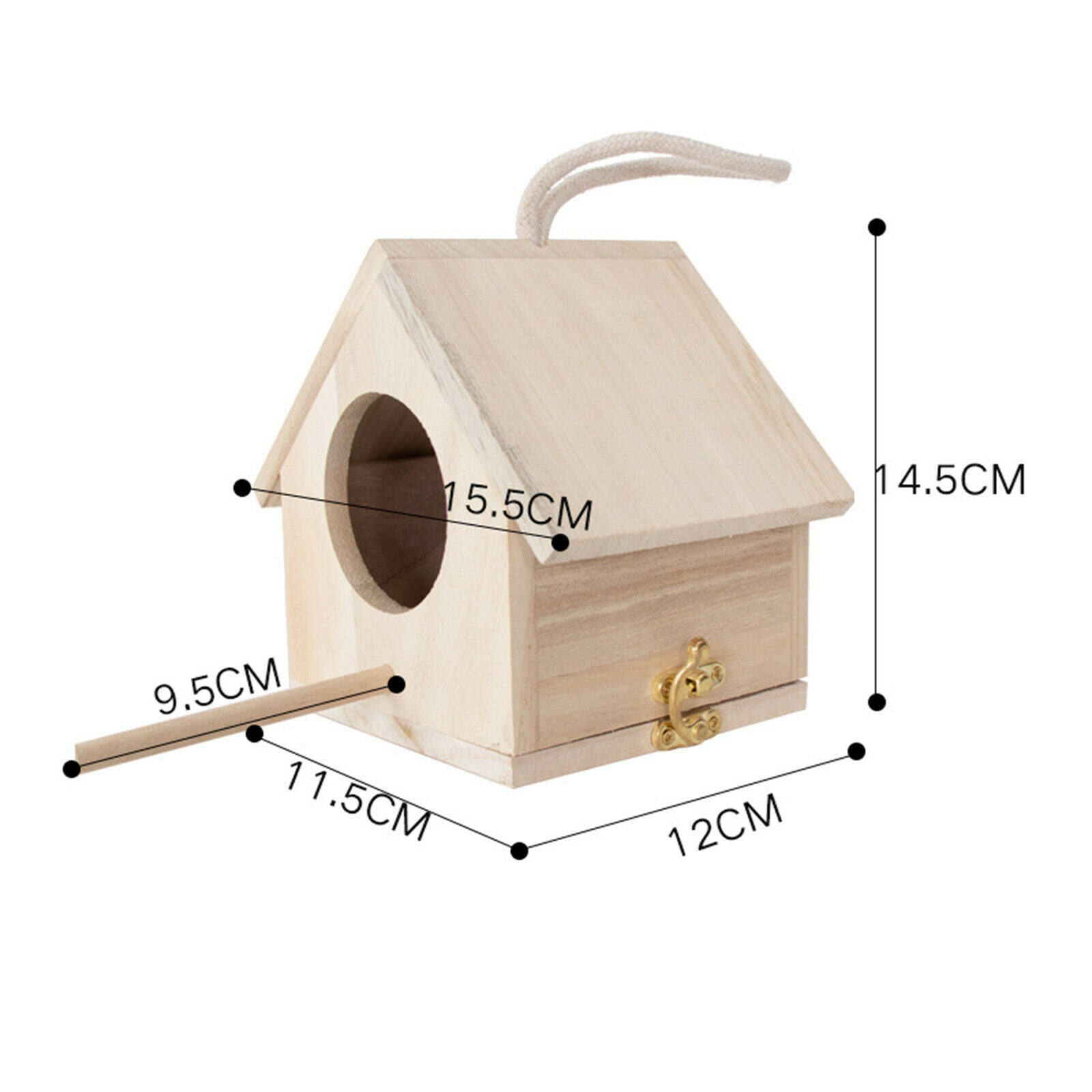 Unpainted Wooden Birdhouse Outdoor Hanging Bird Cave Bird Breeding Nest