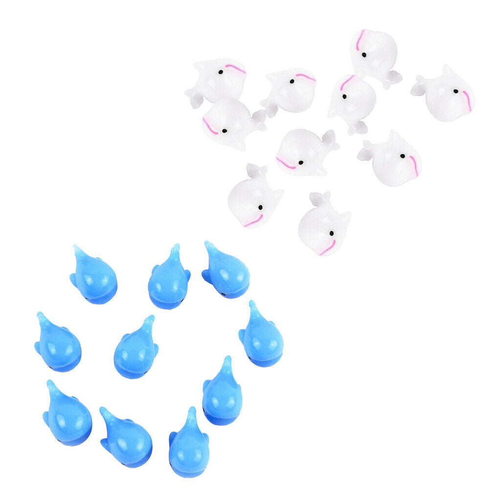 10pcs Aquarium Micro Landscape Decoration Fish Tank Ornament Dolphin Blue