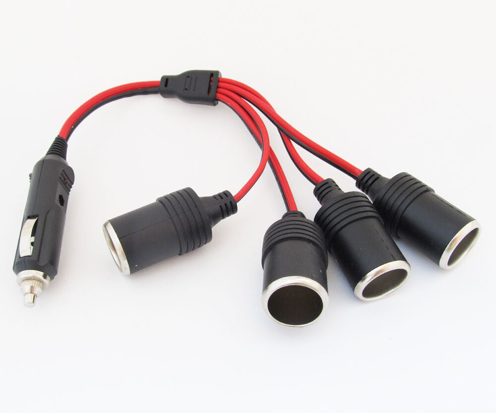 12V 24V Car Cigarette Lighter Charger 1 to 4 Way Socket Outlet Splitter Cable x1