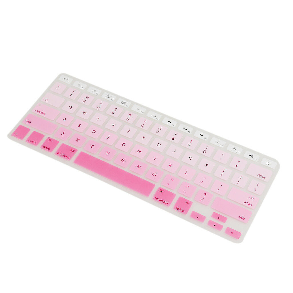 English Silicone Keyboard Skin Cover Protector for   Air 13" 15" Pink